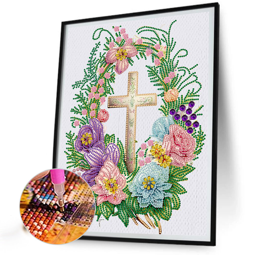 Cross - Special Shaped Drill Diamond Painting 30*40CM