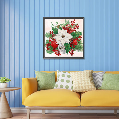 Christmas Flower Poinsettia - Special Shaped Drill Diamond Painting 30*30CM