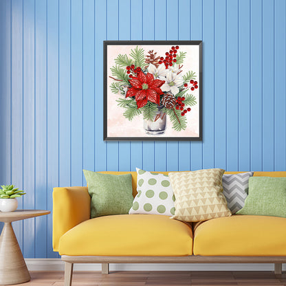 Christmas Flower Poinsettia - Special Shaped Drill Diamond Painting 30*30CM