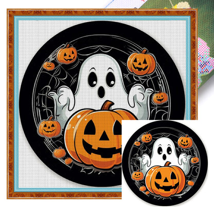 Pumpkin Ghost - 11CT Stamped Cross Stitch 40*40CM