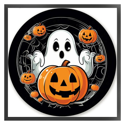 Pumpkin Ghost - 11CT Stamped Cross Stitch 40*40CM