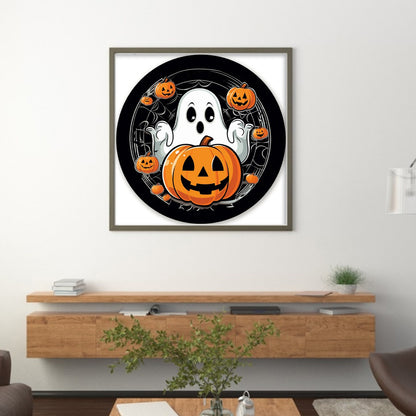 Pumpkin Ghost - 11CT Stamped Cross Stitch 40*40CM