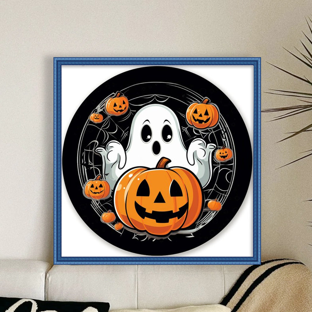 Pumpkin Ghost - 11CT Stamped Cross Stitch 40*40CM