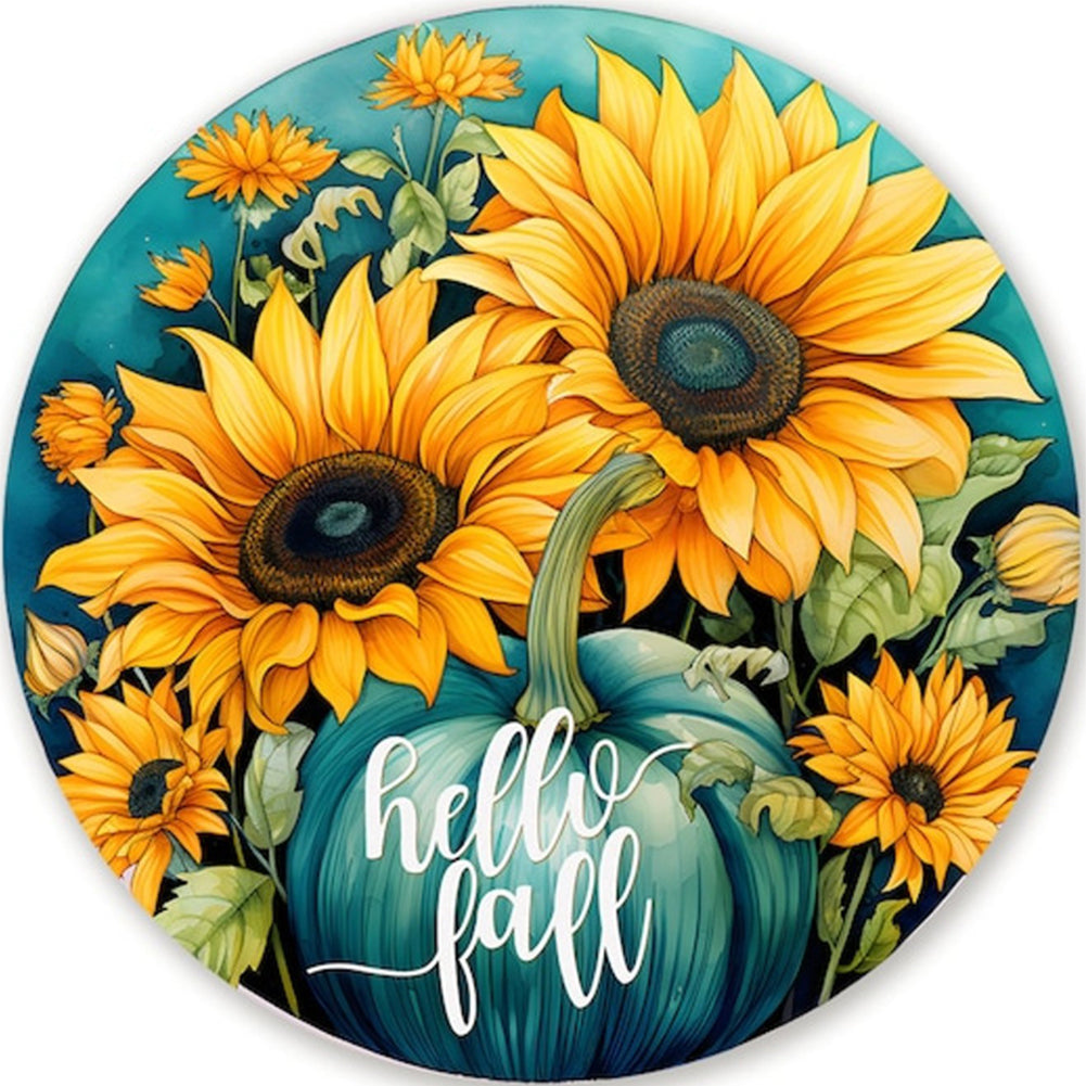 Pumpkin Sunflower - 11CT Stamped Cross Stitch 40*40CM