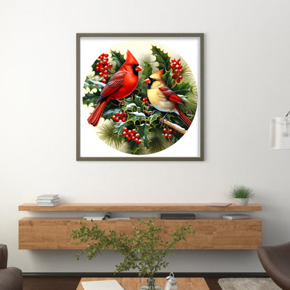 Christmas Red Bird - 11CT Stamped Cross Stitch 40*40CM