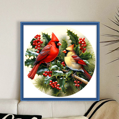 Christmas Red Bird - 11CT Stamped Cross Stitch 40*40CM