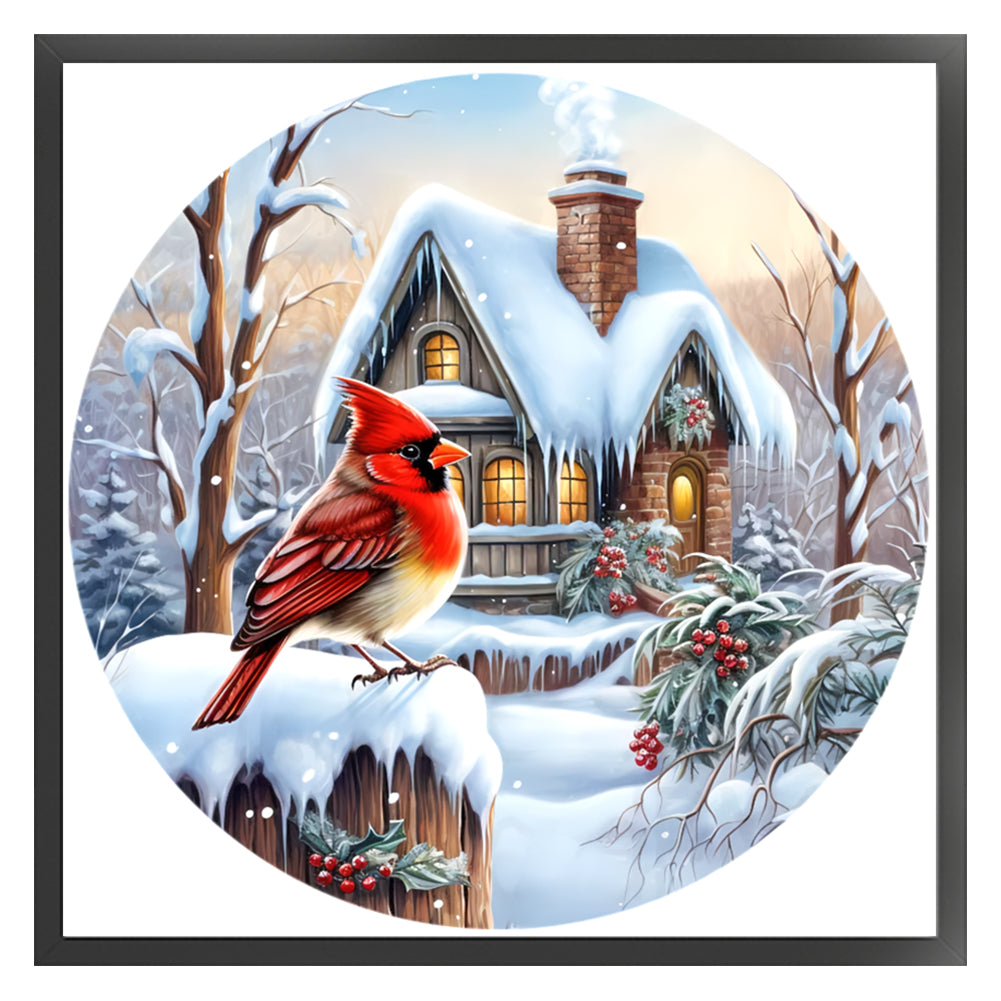 Christmas Red Bird - 11CT Stamped Cross Stitch 40*40CM