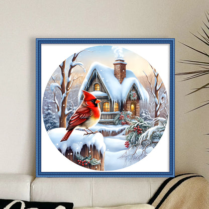 Christmas Red Bird - 11CT Stamped Cross Stitch 40*40CM