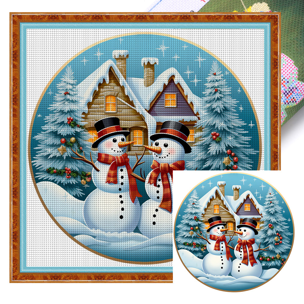 Christmas Snowman - 11CT Stamped Cross Stitch 40*40CM