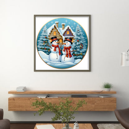 Christmas Snowman - 11CT Stamped Cross Stitch 40*40CM