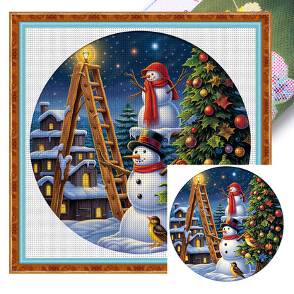 Christmas Snowman - 11CT Stamped Cross Stitch 40*40CM