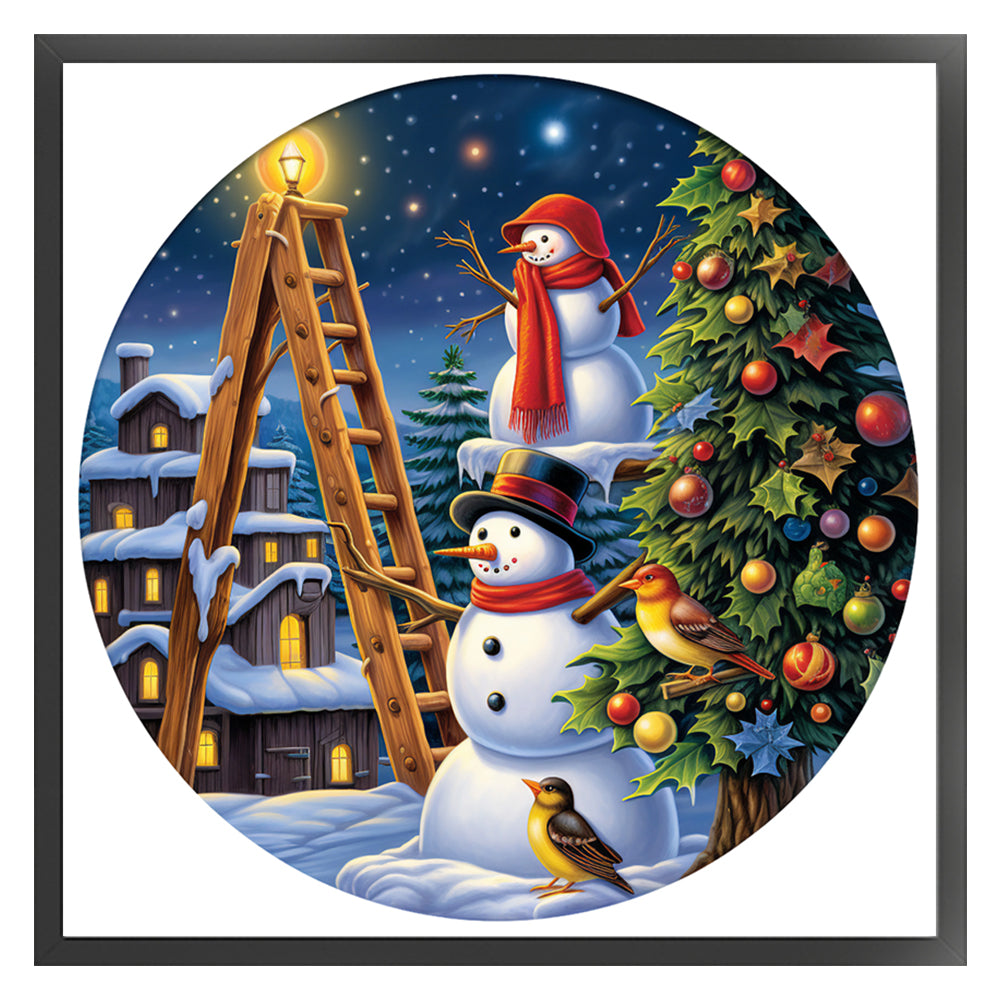 Christmas Snowman - 11CT Stamped Cross Stitch 40*40CM