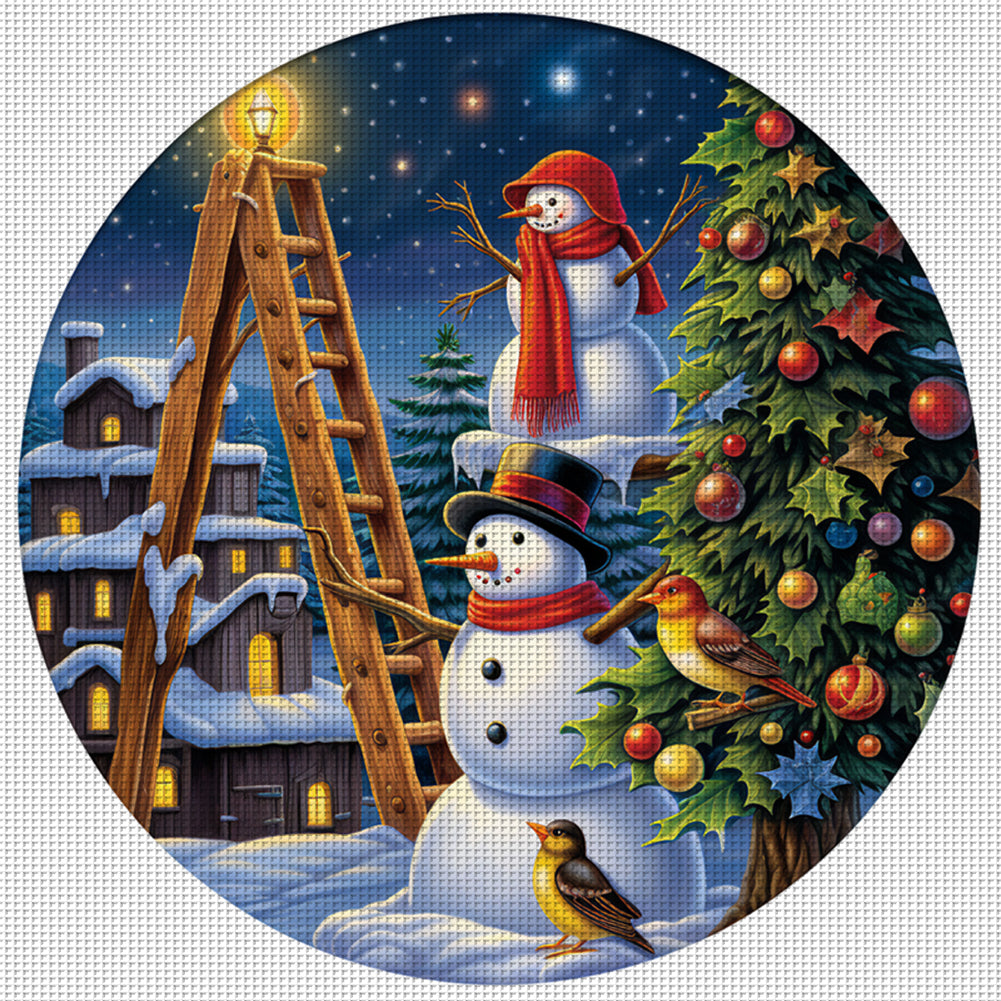 Christmas Snowman - 11CT Stamped Cross Stitch 40*40CM