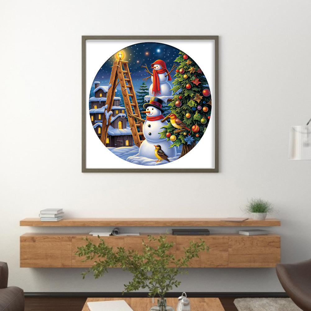 Christmas Snowman - 11CT Stamped Cross Stitch 40*40CM