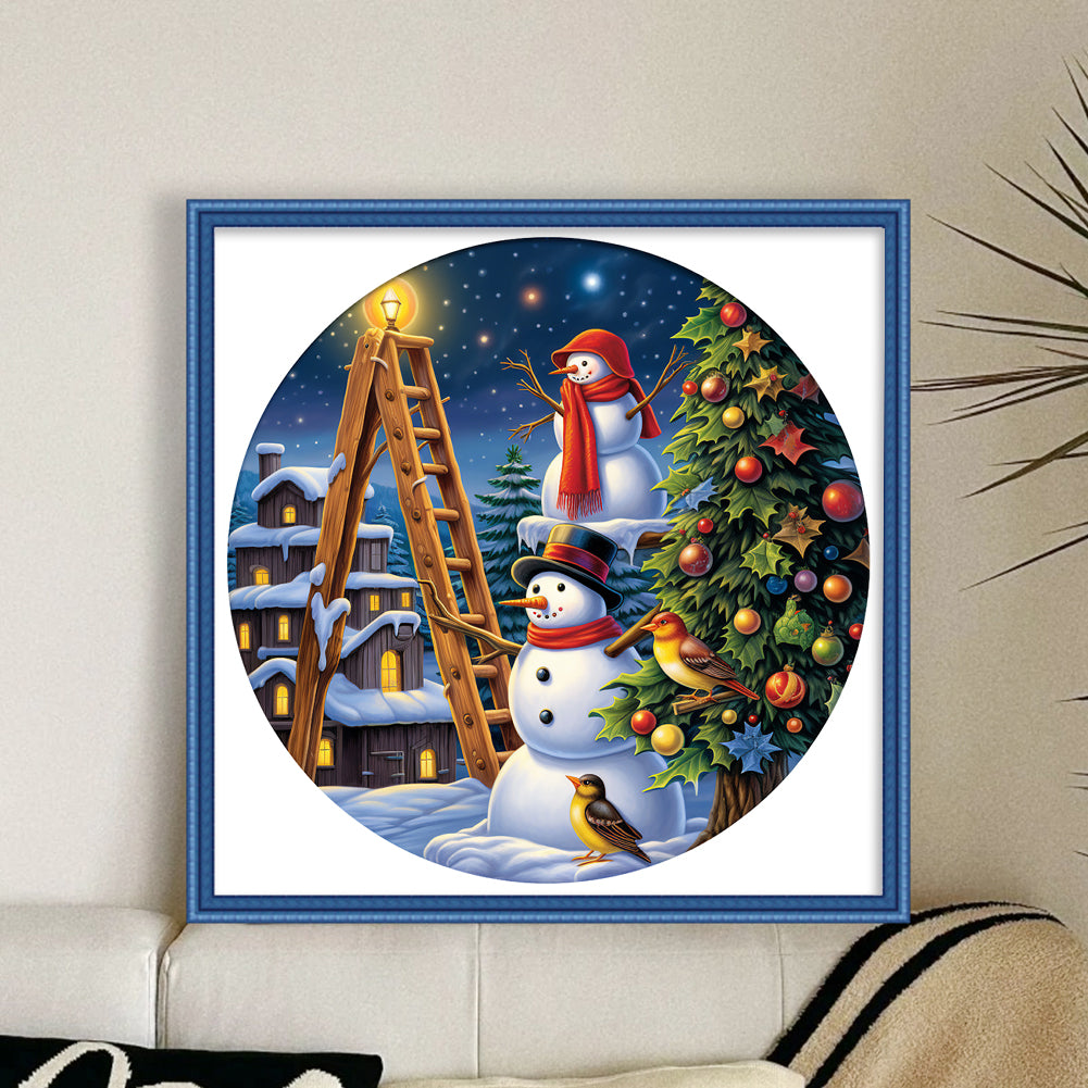 Christmas Snowman - 11CT Stamped Cross Stitch 40*40CM