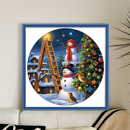 Christmas Snowman - 11CT Stamped Cross Stitch 40*40CM