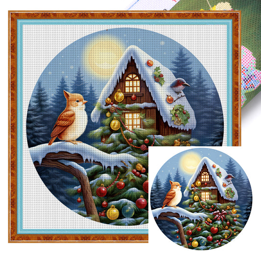 Christmas Cabin - 11CT Stamped Cross Stitch 40*40CM