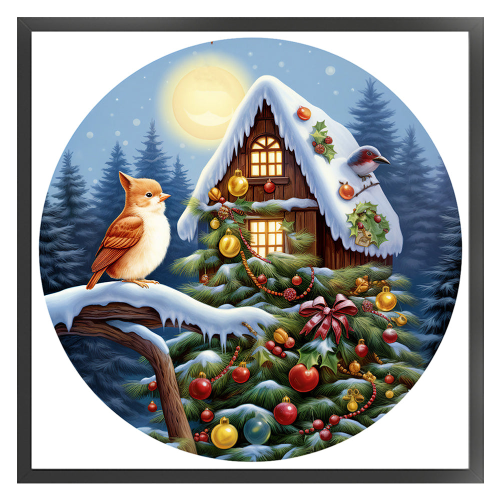 Christmas Cabin - 11CT Stamped Cross Stitch 40*40CM