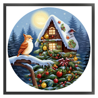 Christmas Cabin - 11CT Stamped Cross Stitch 40*40CM