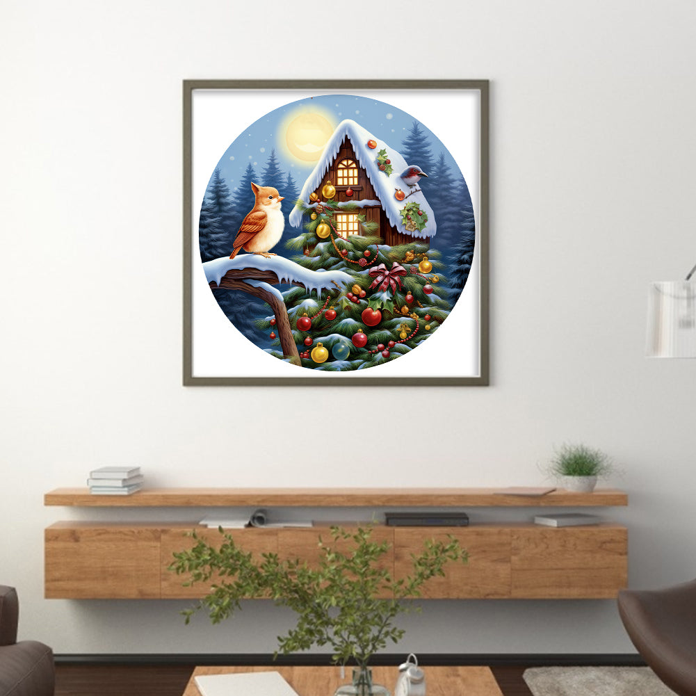 Christmas Cabin - 11CT Stamped Cross Stitch 40*40CM