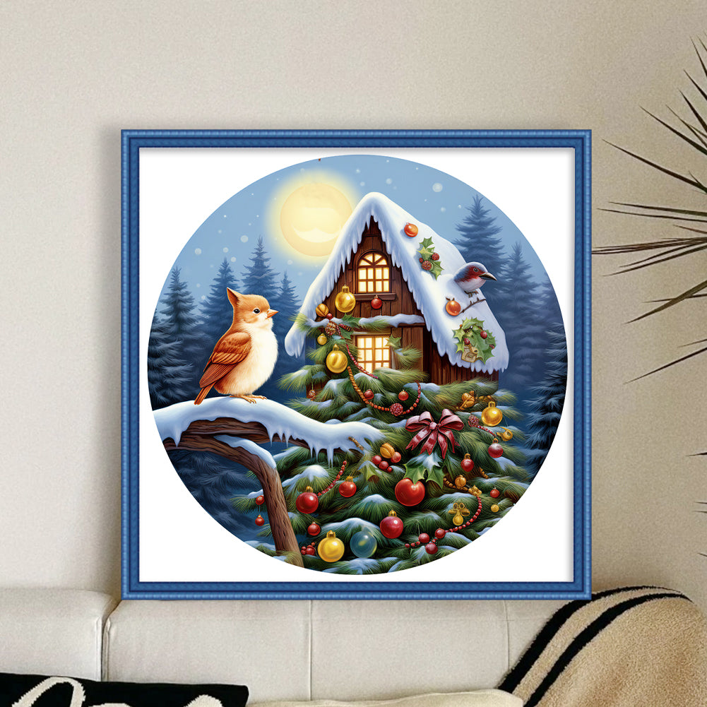 Christmas Cabin - 11CT Stamped Cross Stitch 40*40CM