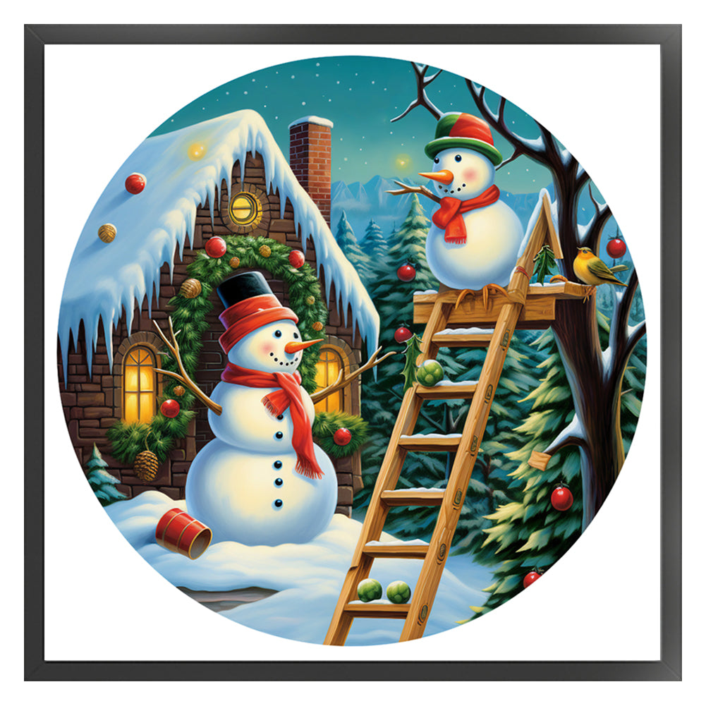 Christmas Cabin - 11CT Stamped Cross Stitch 40*40CM