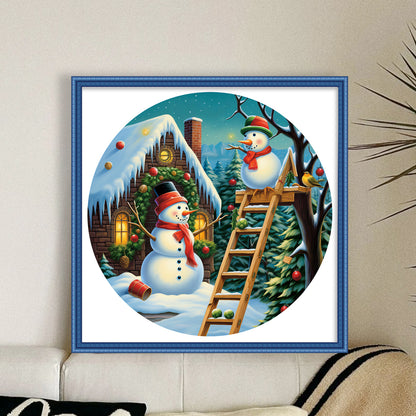 Christmas Cabin - 11CT Stamped Cross Stitch 40*40CM