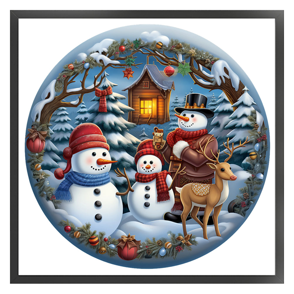 Christmas Snowman - 11CT Stamped Cross Stitch 40*40CM