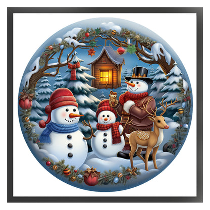 Christmas Snowman - 11CT Stamped Cross Stitch 40*40CM