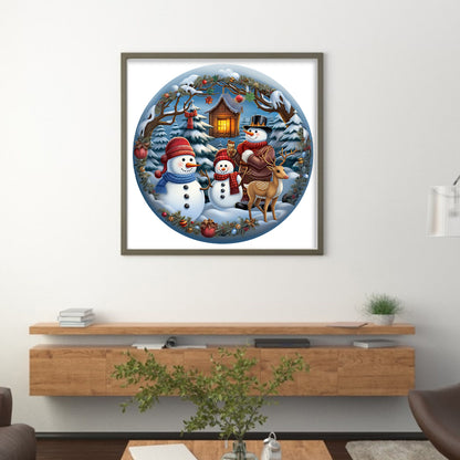 Christmas Snowman - 11CT Stamped Cross Stitch 40*40CM