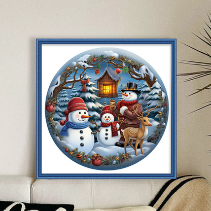 Christmas Snowman - 11CT Stamped Cross Stitch 40*40CM