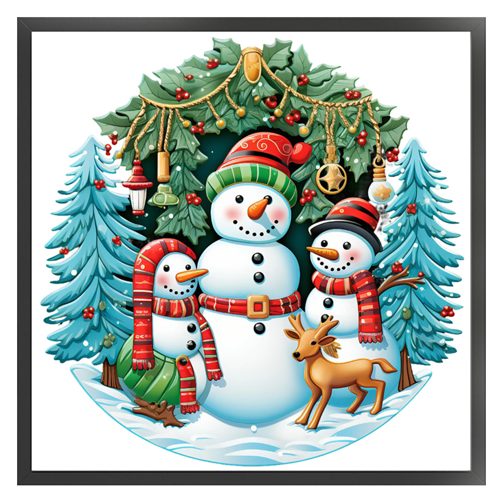 Christmas Snowman - 11CT Stamped Cross Stitch 40*40CM