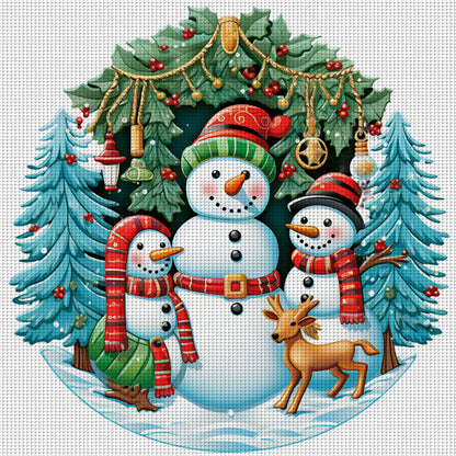 Christmas Snowman - 11CT Stamped Cross Stitch 40*40CM