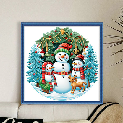 Christmas Snowman - 11CT Stamped Cross Stitch 40*40CM