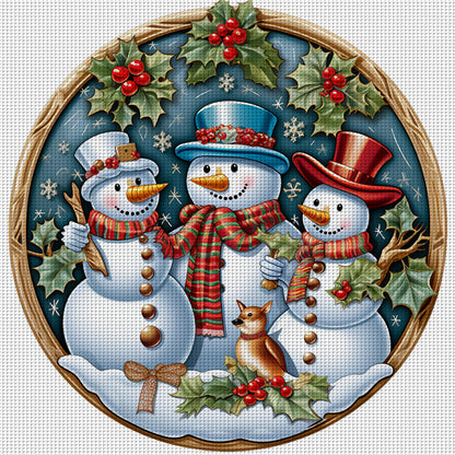 Christmas Snowman - 11CT Stamped Cross Stitch 40*40CM