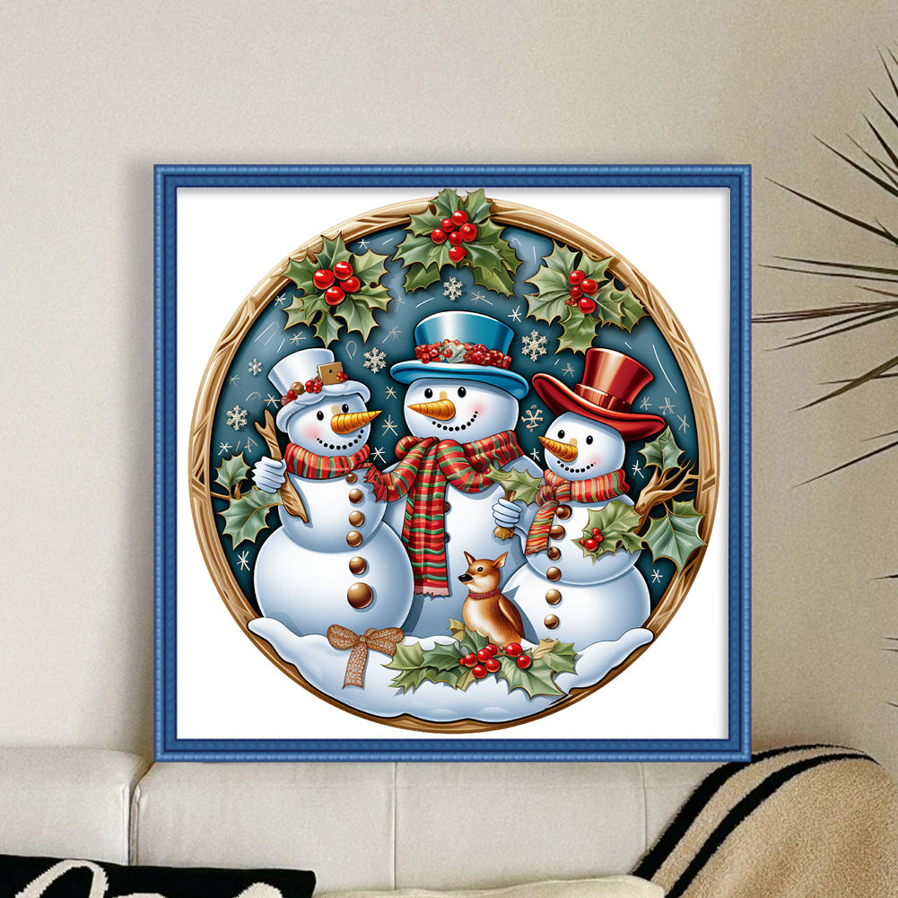 Christmas Snowman - 11CT Stamped Cross Stitch 40*40CM