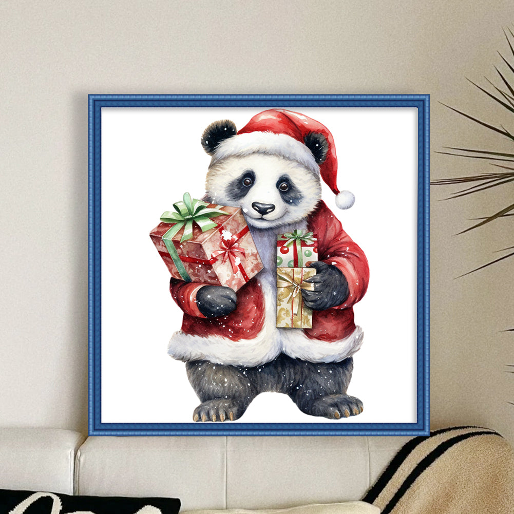 Christmas Panda - 11CT Stamped Cross Stitch 40*40CM