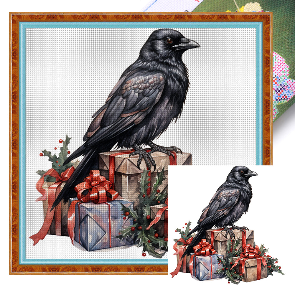 Christmas Crow - 11CT Stamped Cross Stitch 40*40CM