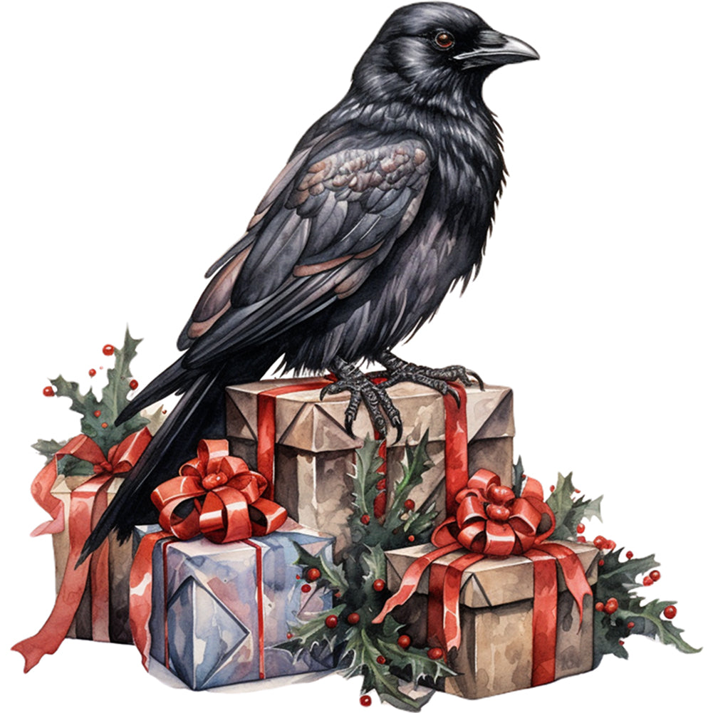 Christmas Crow - 11CT Stamped Cross Stitch 40*40CM