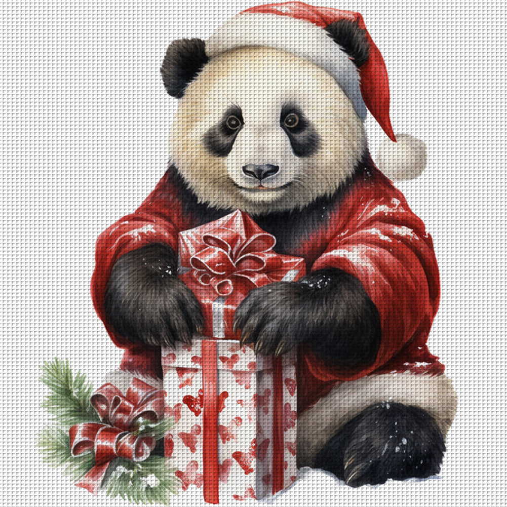 Christmas Panda - 11CT Stamped Cross Stitch 40*40CM