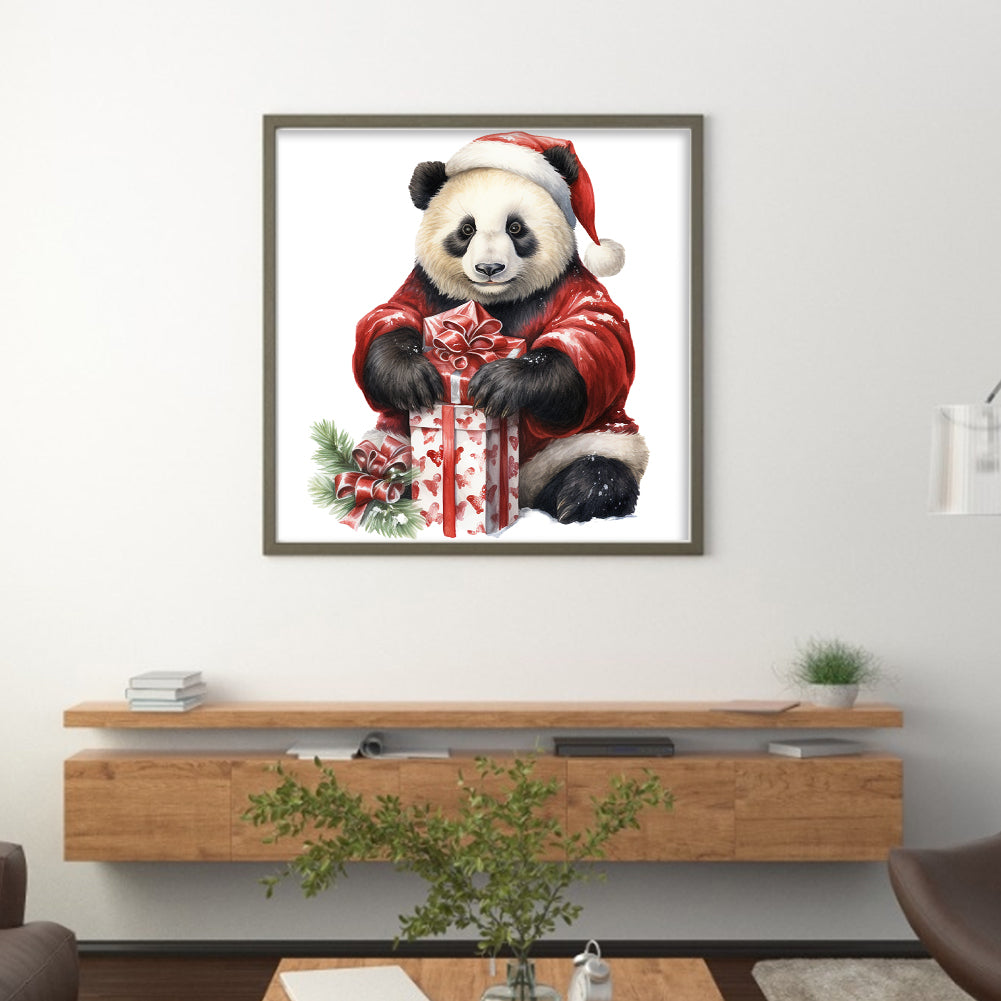 Christmas Panda - 11CT Stamped Cross Stitch 40*40CM