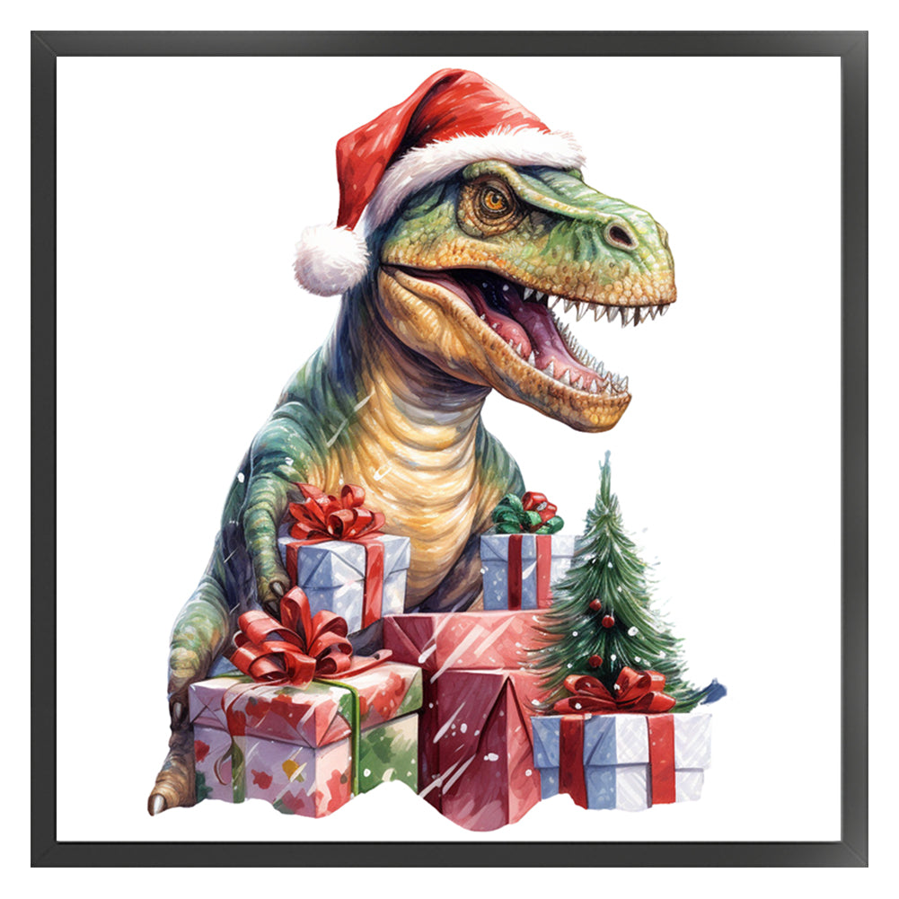 Christmas Dinosaur - 11CT Stamped Cross Stitch 40*40CM