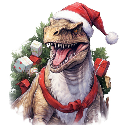 Christmas Dinosaur - 11CT Stamped Cross Stitch 40*40CM