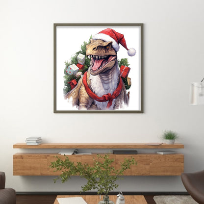 Christmas Dinosaur - 11CT Stamped Cross Stitch 40*40CM