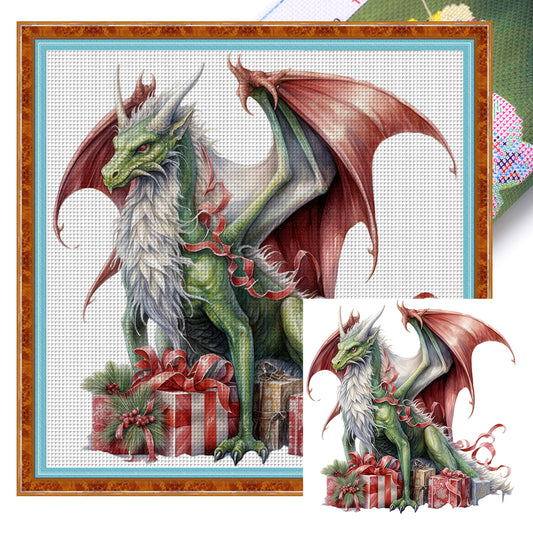 Christmas Pterosaur - 11CT Stamped Cross Stitch 40*40CM