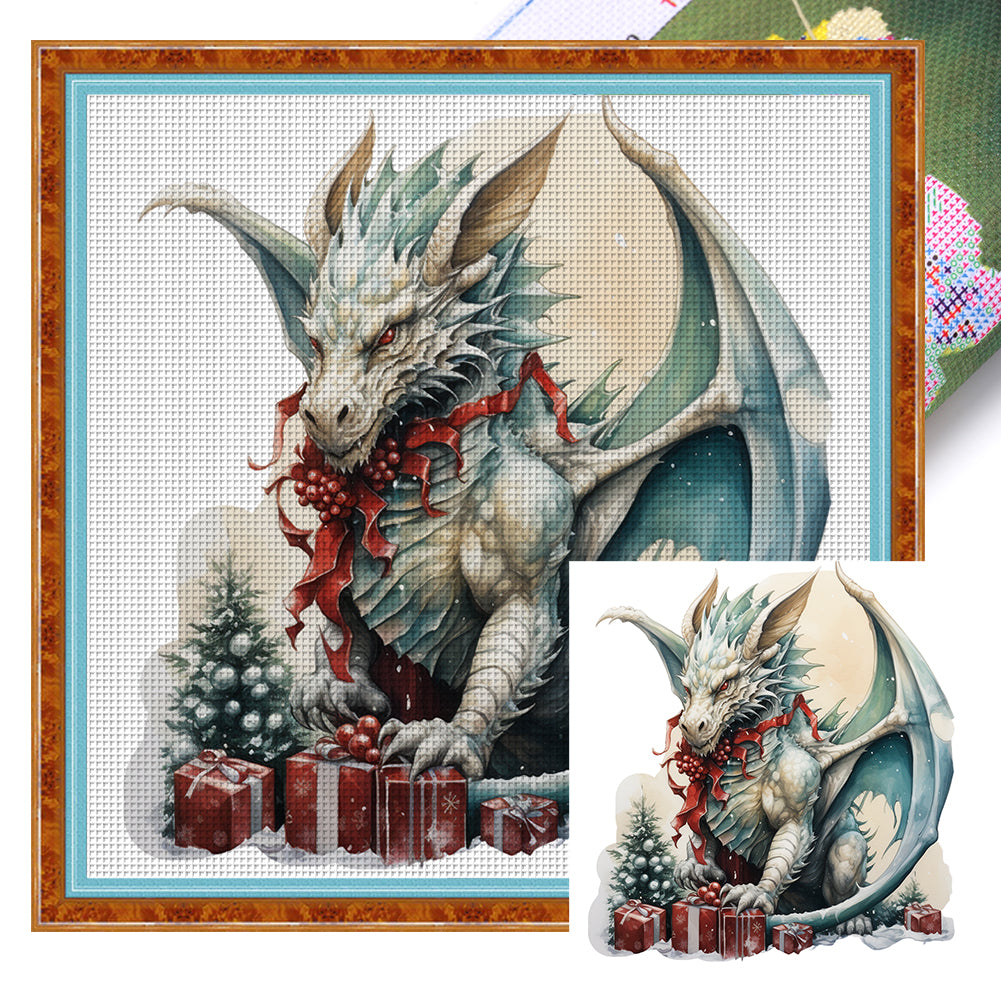 Christmas Pterosaur - 11CT Stamped Cross Stitch 40*40CM