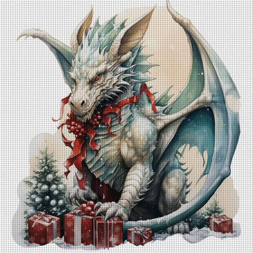 Christmas Pterosaur - 11CT Stamped Cross Stitch 40*40CM