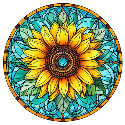 Glass Painting - Sunflower - 18CT Stamped Cross Stitch 25*25CM