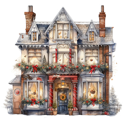 Christmas Cabin - 11CT Stamped Cross Stitch 50*50CM