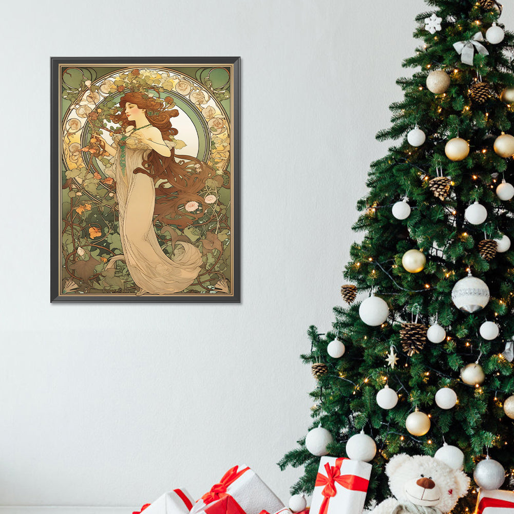 Goddess Of Flowers - Full Round Drill Diamond Painting 30*40CM